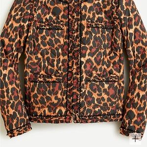 JCrew Leopard Quilted lady jacket - size 8
